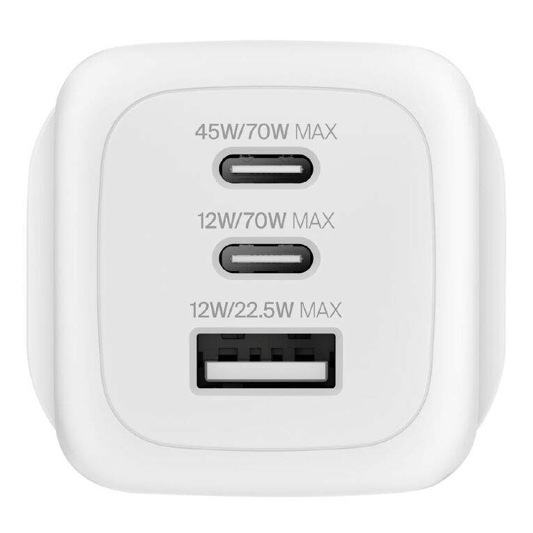 Belkin BoostCharge Pro 3-Port GaN Wall Charger 70W, , hi-res