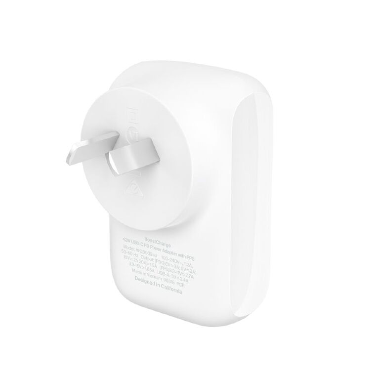 Belkin Dual 42W USB & USB-C Wall Charger, , hi-res