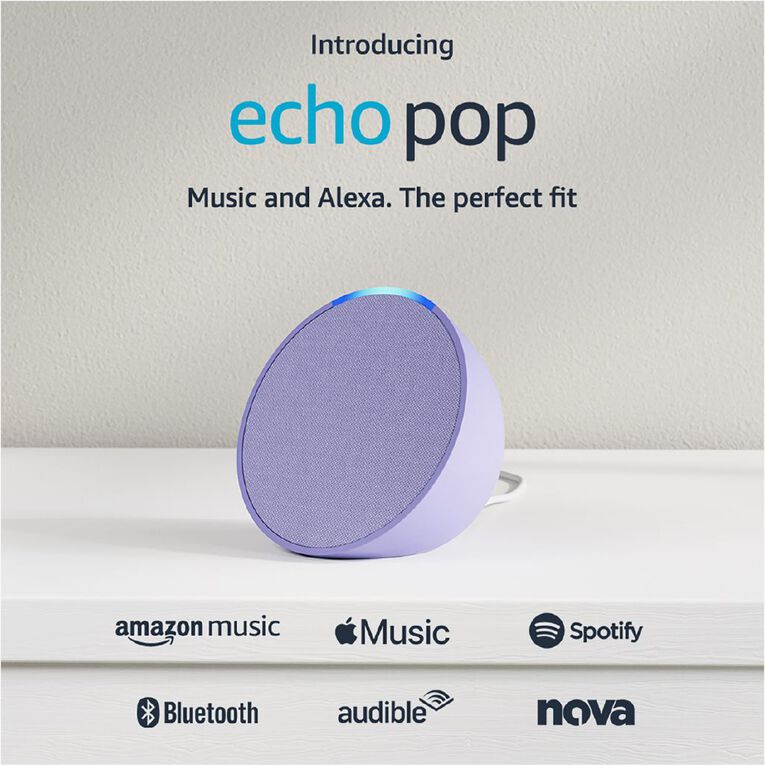 Amazon Echo Pop Lavender Bloom, , hi-res