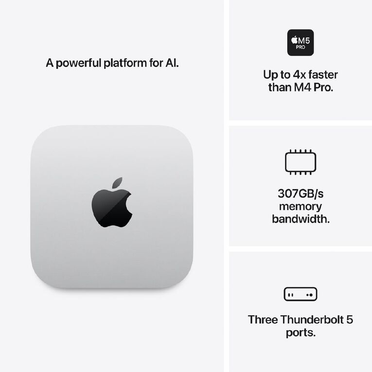 Apple Mac Mini (M5 Pro) 24GB/512GB SSD 15-core CPU and 16-core GPU, , hi-res