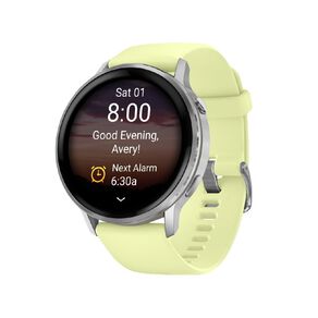 Garmin Venu 4 45mm Smartwatch Silver Citron Silicone Band