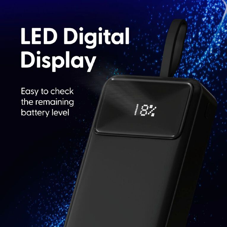 Laser 27,000mAh Power Bank with Digital Display - Black, , hi-res