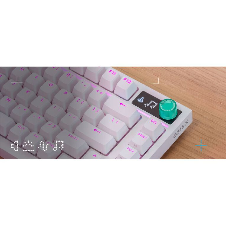 Logitech G316 X 75 Wired Gaming Keyboard - White, , hi-res