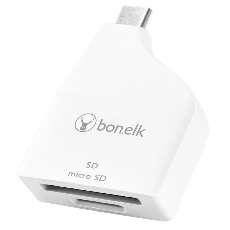 Bonelk USB-C to MicroSD/SD Adapter - White, , hi-res