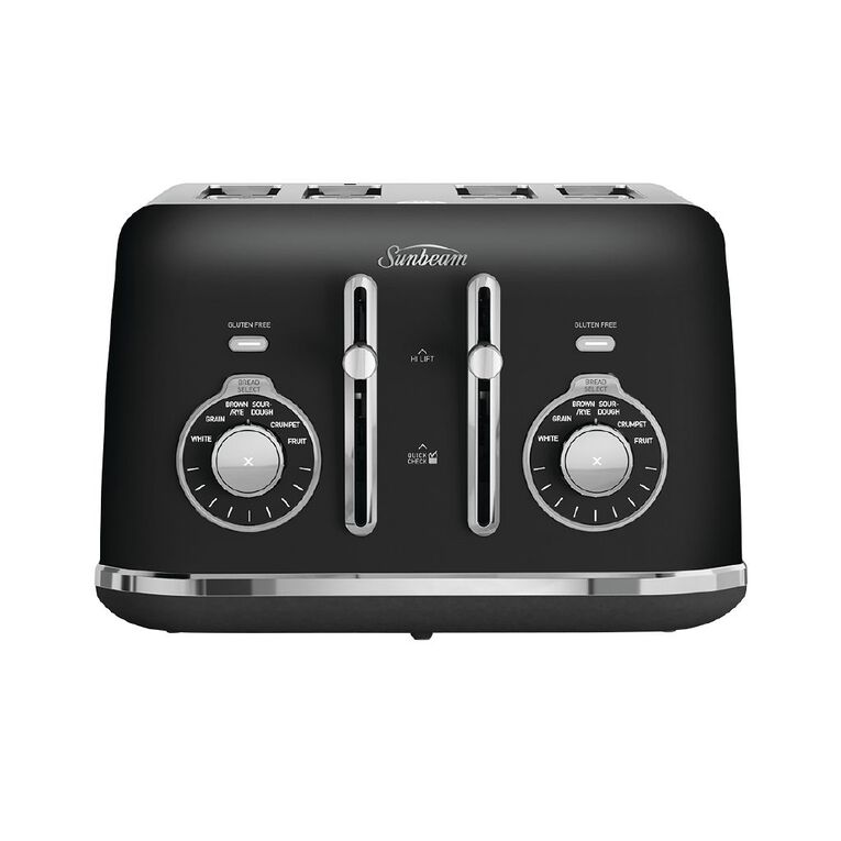 The Sunbeam Alinea Select 4 Slice Toaster in a chalky matte black finish.