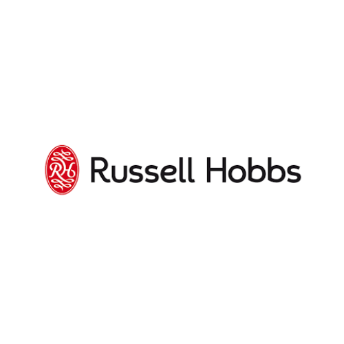 The Russell Hobbs brand logo, balancing affordability with modern kitchen features.