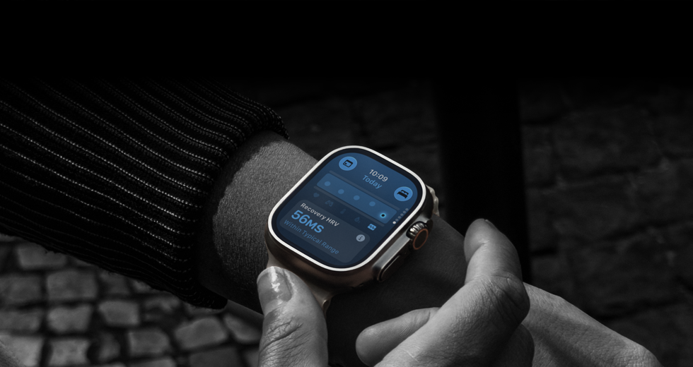 Person wearing Apple Watch Ultra 4 on wrist, Daytime Vitals slightly off