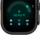Apple Watch Ultra 4, titanium case, black colour, readiness score of 8, right side exterior, Digital Crown, raised side button