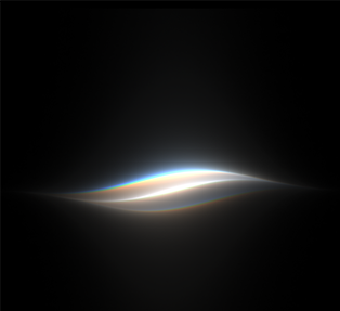 A multicoloured wave of light