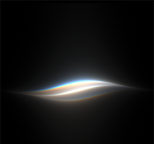 A multicoloured wave of light