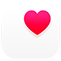 Health app icon, a pink heart in a white box