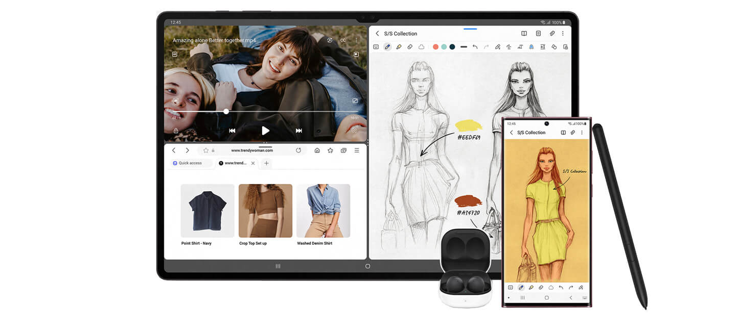 Multi Window showing the workflow of someone working on a fashion project.