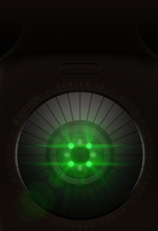 Health Sensing System with multiple round sensors with glowing green LED lights