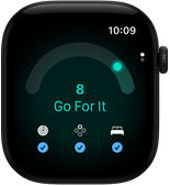 Apple Watch Series 12, aluminium case, black colour, readiness score of 8, right side exterior, Digital Crown