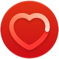 High Heart Rate notification icon, a white heart outline in a red circle