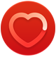 High Heart Rate notification icon, a white heart outline in a red circle