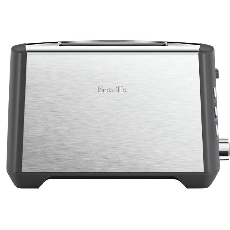 The Breville Bit More Plus 2 Slice Toaster in brushed stainless steel.