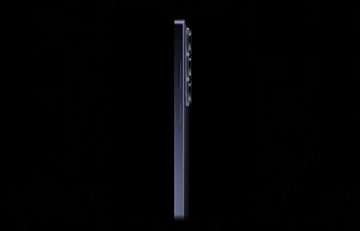Galaxy S26 Ultra in Cobalt Violet is seen from the side to show the slim profile.