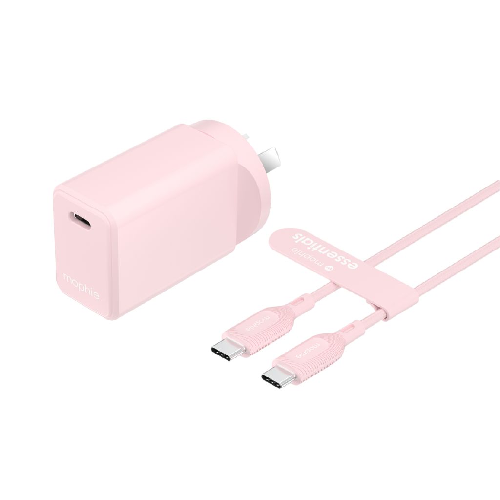 Mophie Essential 30W USB-C Charger Bundle Pink Noel Leeming