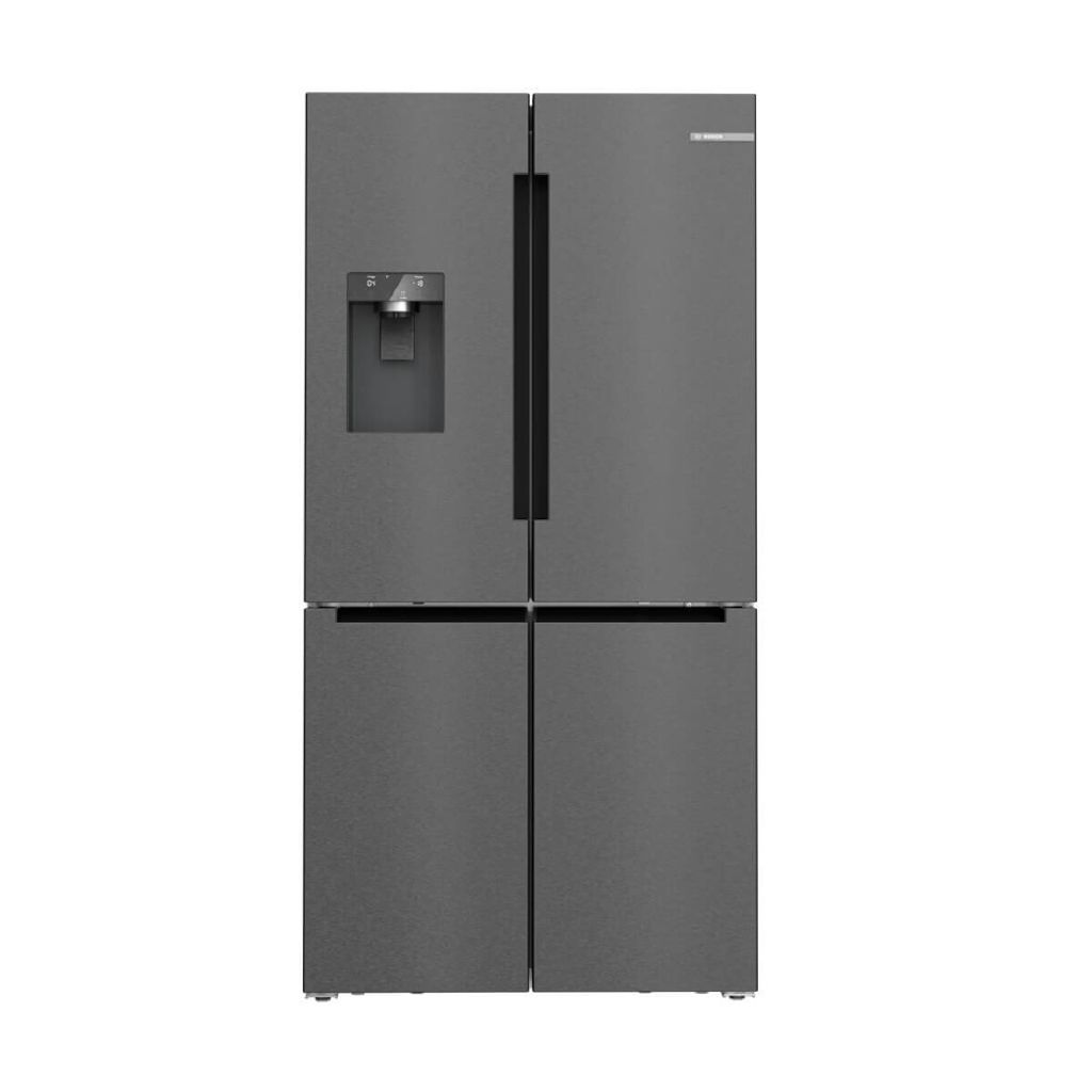 Bosch 574L Series 6 French Door Refrigerator Ice & Water Plumbed - Brushed Black Steel