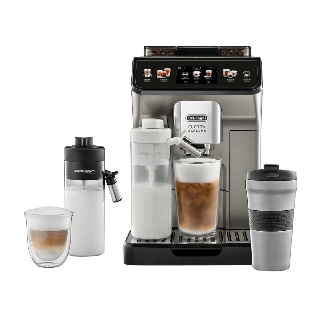 Delonghi Eletta Explore Connect Fully Automatic Coffee Machine Titanium